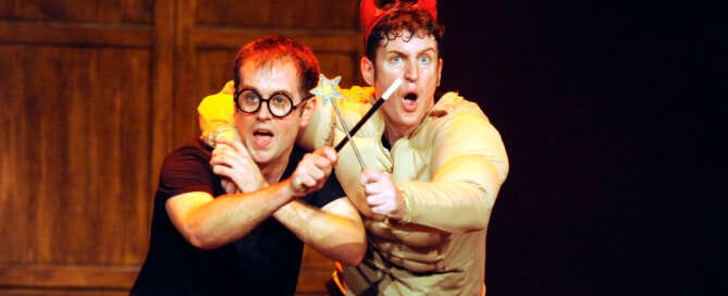 actors on stage portraying Harry Potter characters
