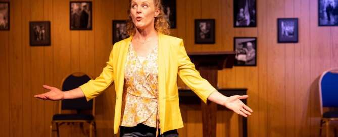 actress on stage in a play