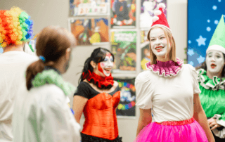 actors onstage in a play