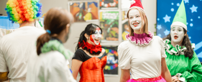 actors onstage in a play