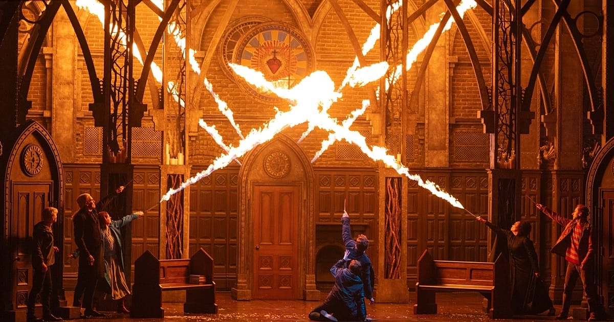 wizards fighting with fire in harry potter show