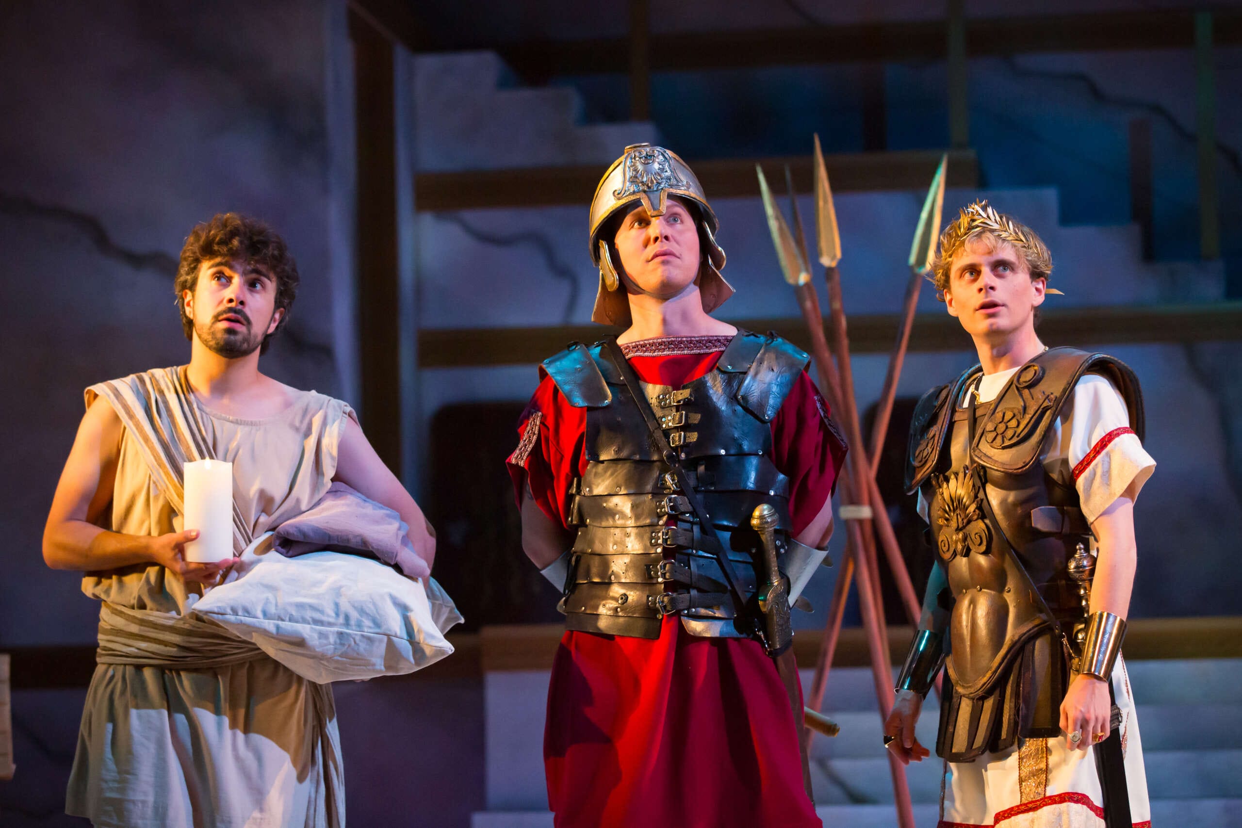 ‘Friends/Romans/Countrymen’ loses sight of its outsiders 4 Three people in a Roman setting