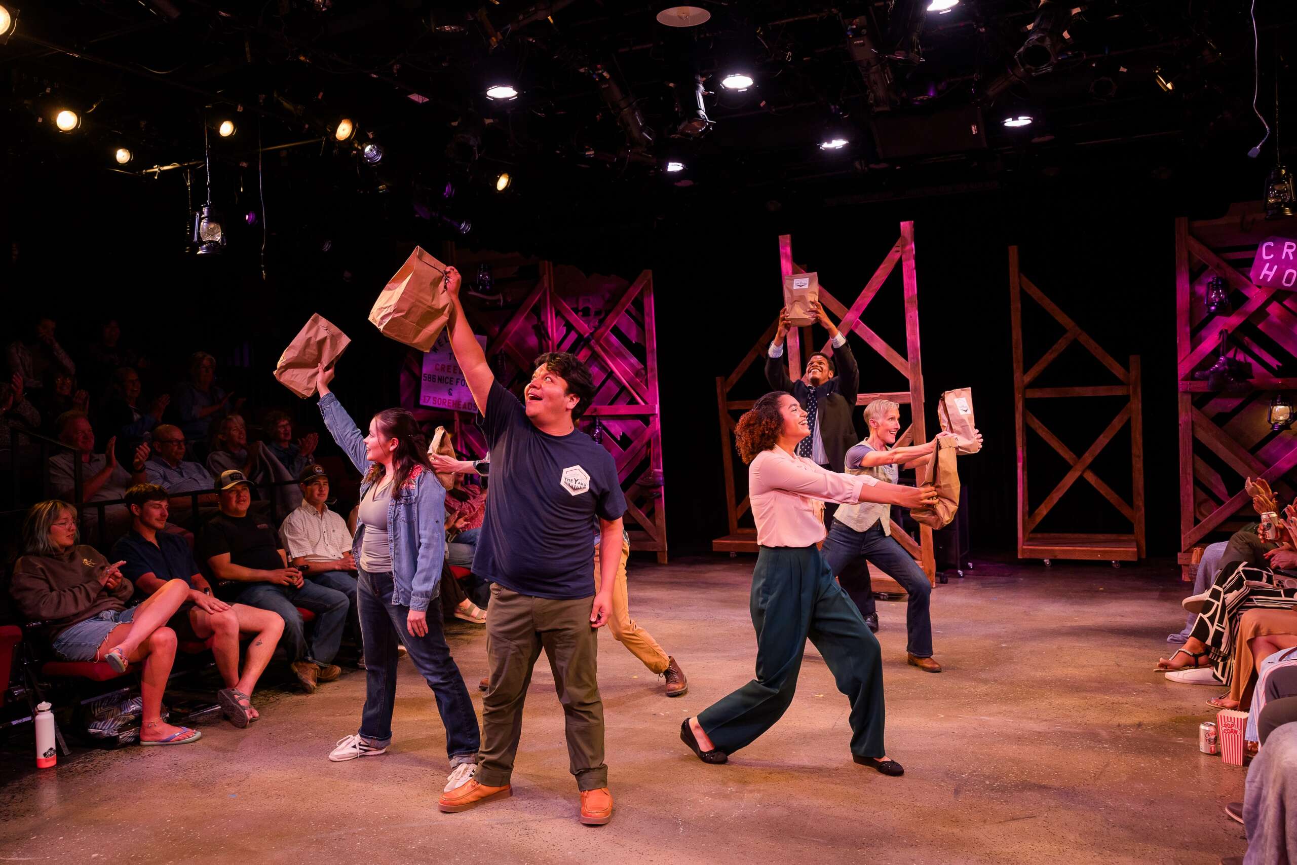 Creede Rep’s ‘Working: A Musical’ finds its strength close to home 3 People sing while holding delivery bags