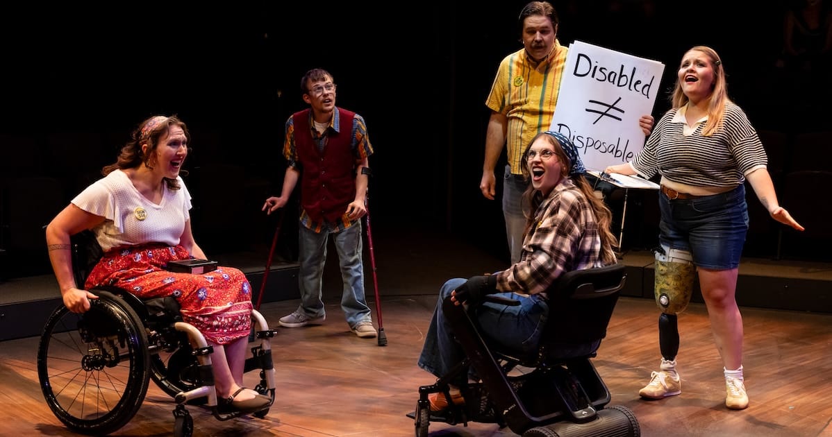 Disabled people protest for their rights.