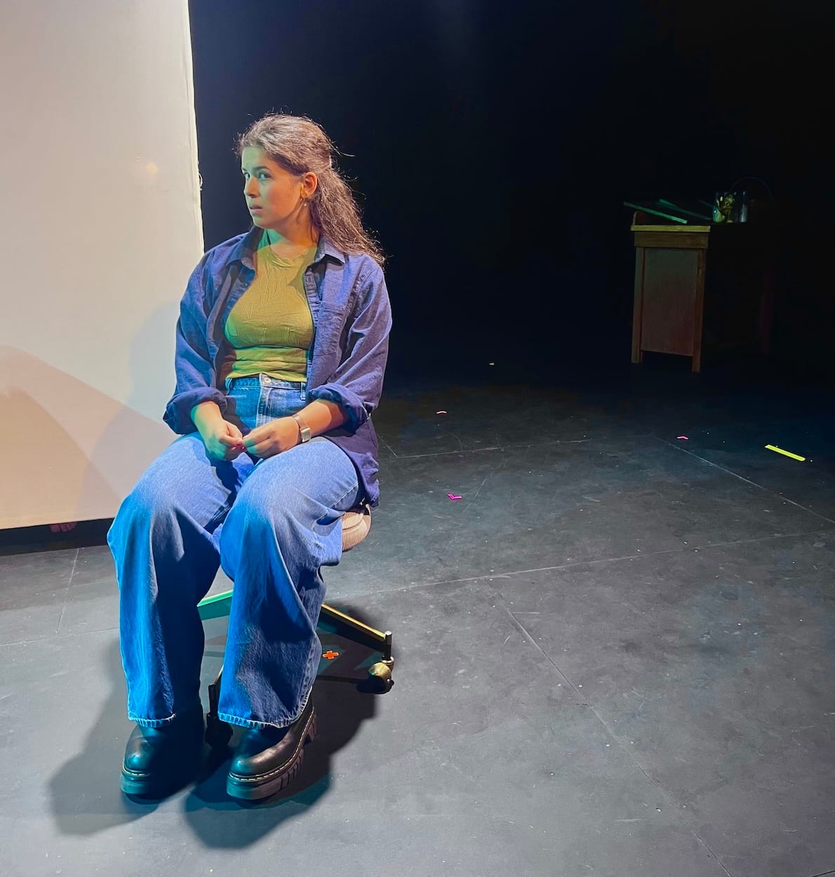 ER Productions debuts with 'Stop Kiss' in Aurora's Storyteller Theater 4 A person sits on a chair