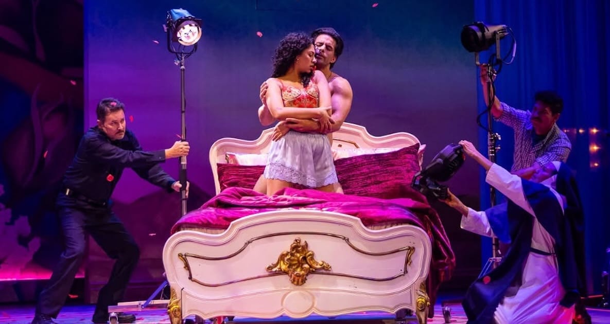 Bad theatre? Yes, please! 3 Two people pretend to have sex onstage while others hold lights and fans to help set the mood