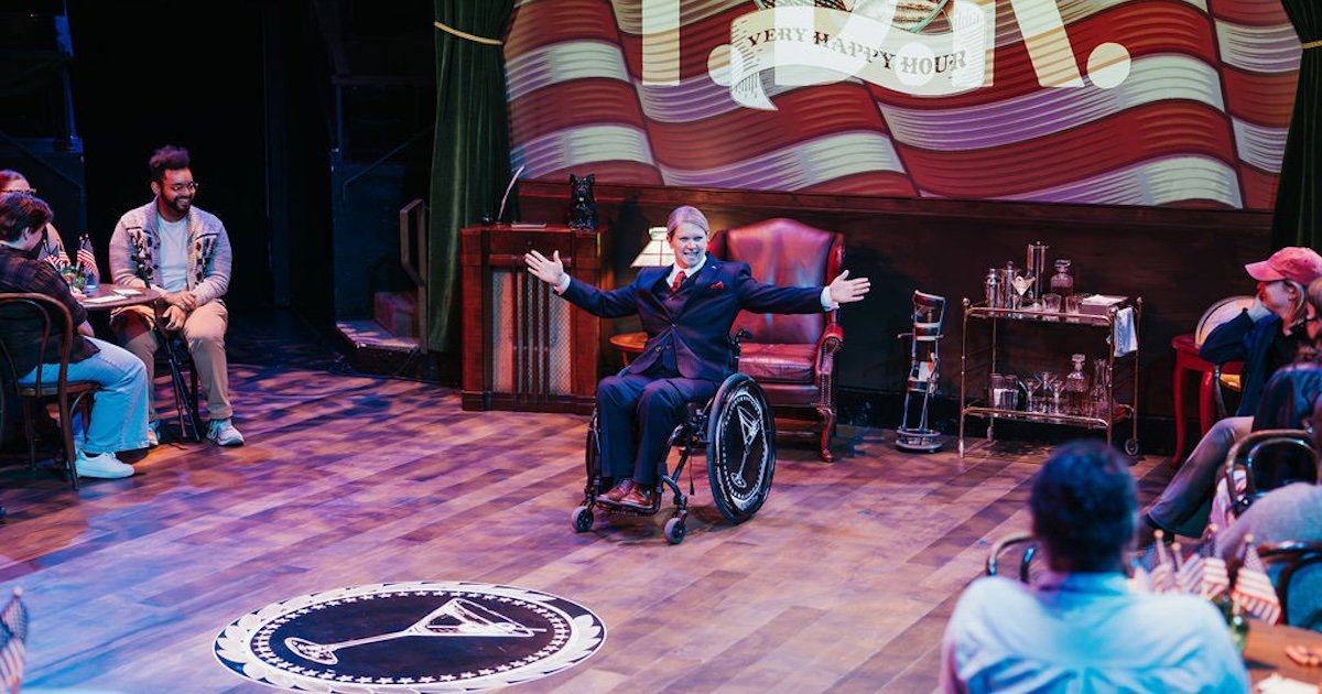actor on stage in FDR show