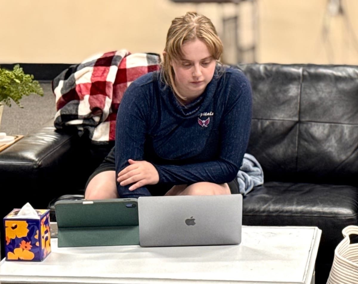 Phamaly reimagines 'Tiny Beautiful Things' with over 120 disabled actors 4 A person rehearses a scene from "Tiny Beautiful Things"