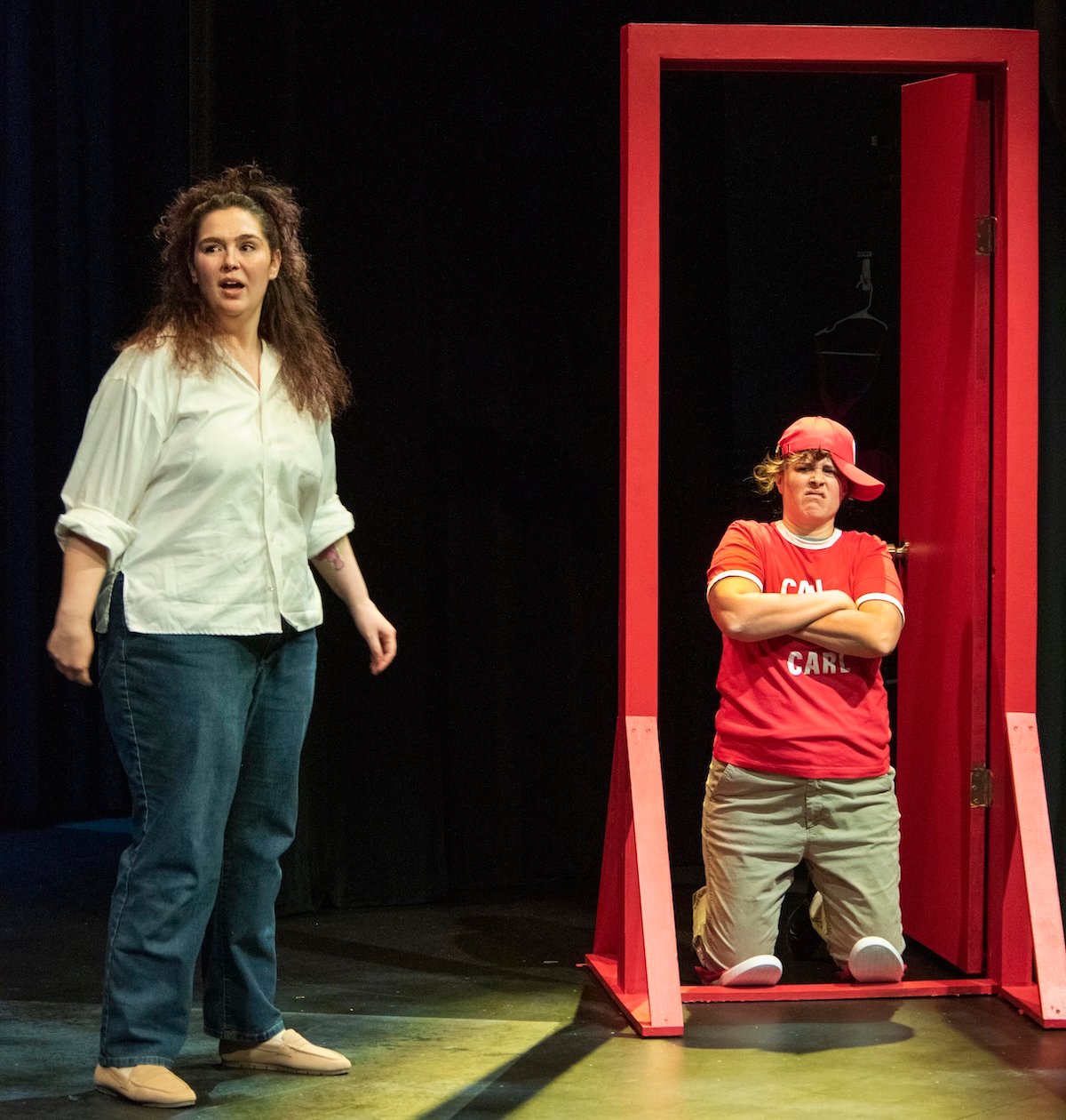 Local Theater experiments with world premiere of ‘Drag Queen Magic’ 4 A woman in scene with another woman in little boy drag